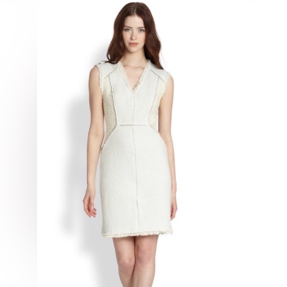 Rebecca Taylor Dresses & Skirts - Rebecca Taylor Ivory Fringe Tweed Mini Dress